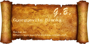 Gyorgyevits Bianka névjegykártya